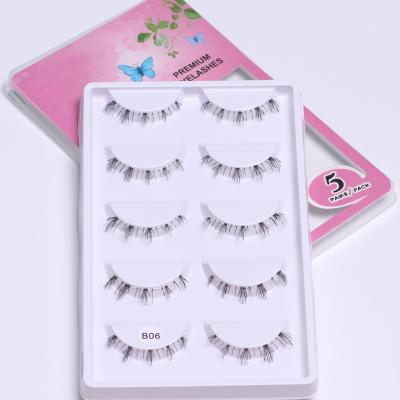 China Wholesale 5Pairs Natural Transparent Strip Lower False Eyelashes Pack False Eyelashes Lower Silk Lashes for sale