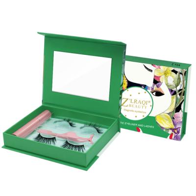 China 2021 New Design 3d Magnet Natural Soft False Eyelashes Set Magnetic Eyelashes Kit With Eyeliner Glue Pen for sale