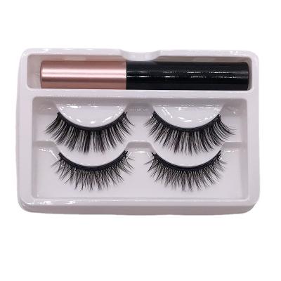 China Natural Soft Magnetic Eyelashes 10 Magnets Mink Gold Invisible Magnetic Eyelashes Private Label Packaging for sale