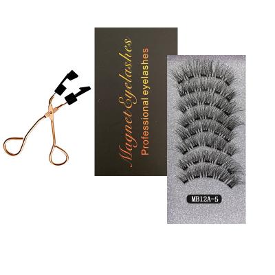 China Free Sample Natural Soft Magnetic Eyelashes Private Label No Eyeliner Top And Bottom Magnetic Lashes for sale