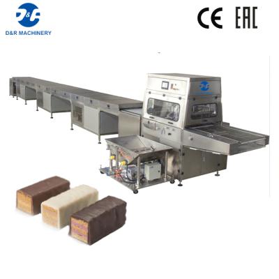 China Snack Factory Hot Chocolate Enrobing Machine Price Cost Effective , High Effectivy Chocolate Machine Line for sale