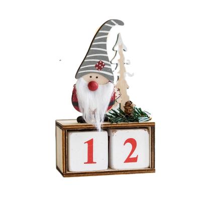 China Wooden Cones Advent Calendar Xmas Ornaments Christmas Festival Decoration Pine Tree Gnomes Creative Home Gifts for sale