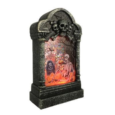 China Polka Dot Decor Halloween Lit Tombstones Shape Christmas Party Ornament for sale