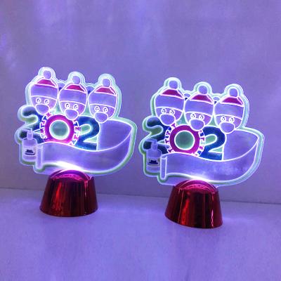 China Lighted 2021 Number Acrylic Christmas Ornaments Indoor Table Light For Christmas Lamp Acrylic Led Light for sale