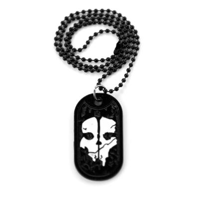 China Europe Mens Long Fashion Skull Punk Custom Tag Necklace Pendant Jewelry for sale