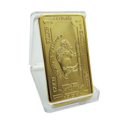 China Custom Gold Plated Commemorative Coin Bison Gold Nugget Square Coin Coin Collection Crafts from Europe American for sale