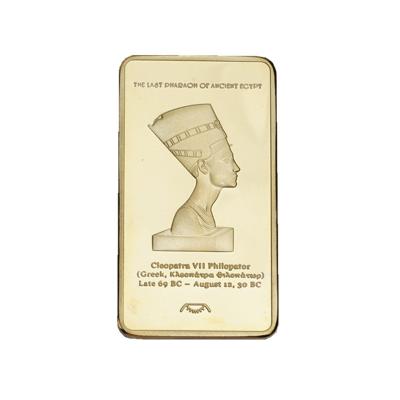 China Europe Egyptian Pharaoh Gold Nugget Collection Opens Square Coin Custom Gold Plated Commemorative Coin for sale