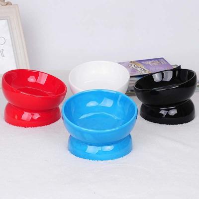 China Sustainable Tilted Elevated Ceramic Bowl Protects Large Spine Cervical Tilt Dog Bowl for sale