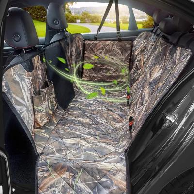 China 600D Sports Camouflage Hammock Waterproof Car Back Seat Cover for Pets Dog Side Waves Mesh Window and Storage Bag Cars, SUV Jeeps and Trucks for sale