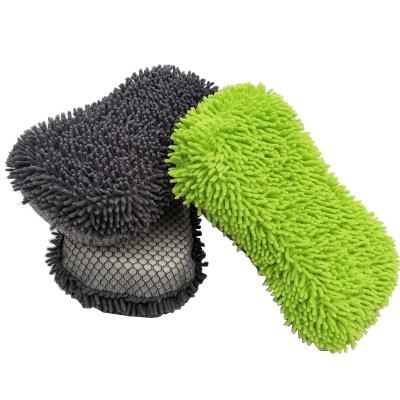 China Good Quality Sponge Car Sponge Chenille Microfiber Cleaning Car Wash Sponge With Handle for sale