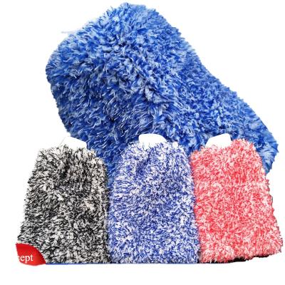 China Coral Fleece Car Wash Mitt /Car Cleaning Mitt /Car Wash Mitt Coral Velvet Chenille High Absorbent Microfiber for sale