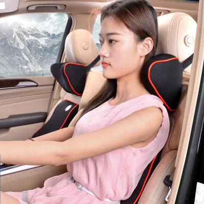 China Flame Retardant 2 Pcs / Set Soft Memory Foam Car Seat Headrest Neck Support Pillow Waist Rest Breathable Fabric for sale