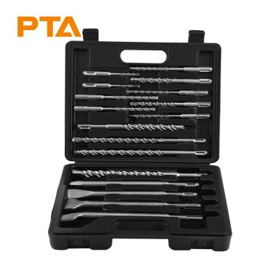 China Drilling Holes 17pcs Drill Bits And Chisels Set For Electric Rotary Hammers Concrete Drilling Grooving Tools for sale