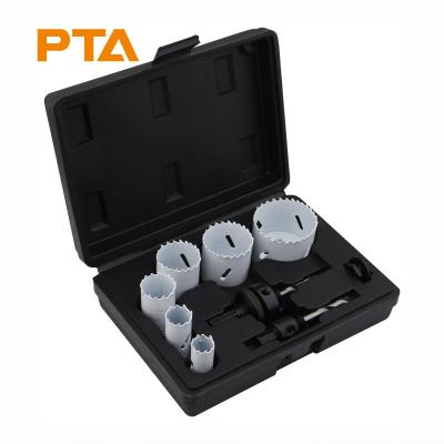 China Metal Drilling 9pcs HSS Bi Hole Saw Cutter Kit 19-57mm Hole Saw Cutter Set In Plastic Box For Metal Wood Cutting for sale