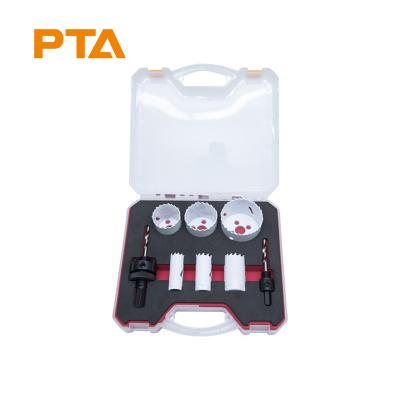 China Bimetal Drilling 8PCS HSS M42 Metal Hole Saw Cutter Set Bi Metal Hole Saw For Stainless Steel Metal Wood Cutting for sale