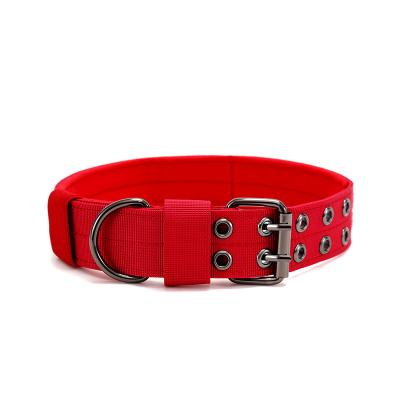 China Adjustable Pin Buckle Dog Collar Padded Nylon Anti-Wear Five-Speed ​​Middle To Outdoor Dog Collar Tactical Large Dog Training Collar for sale