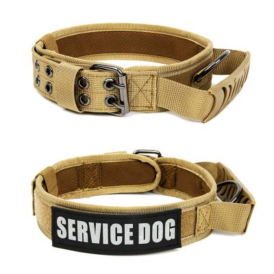 China Dog Pet Supplies Tactics Dog Collar Five Gear Outdoor Adjustment Nylon Padded Dog Collar Middle And Large Dog Training for sale