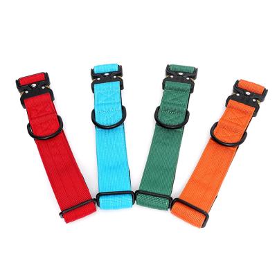 China 2 Inch Pet Dog Collar Quick Release Metal Buckle Personalized Outdoor Tactical Nylon Dog Collar for sale