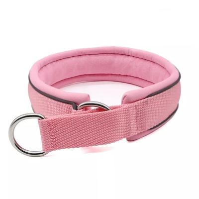 China Personalized Pet Nylon Dog Collar With Thick Soft Night Reflective Pink Collar With Soft Neoprene Filling Factory Wholesale for sale