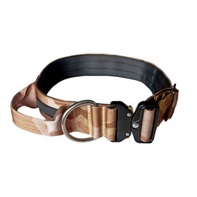 China Custom Camouflage Thickened Strap Snake Buckle Quick Release Collar Adjustable Pet Dog Collar Tactical Large Dog Training Collar for sale