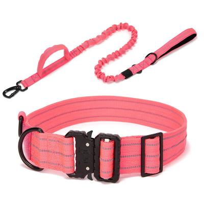 China Personalized Dog Collar Leash Set Adjustable Comfortable Reflective Pet Collar for Medium and Large Dog Walking Training for sale