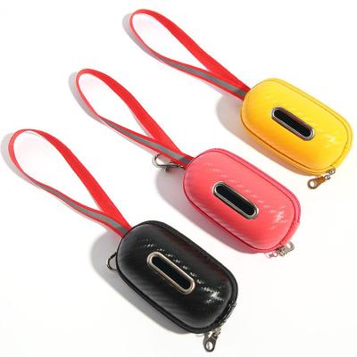 China Stocked Dog Poop Bag Dispenser, Waterproof PU Dog Waste Bag Zipper Bag With Metal Buckle For Any Dog Leash for sale