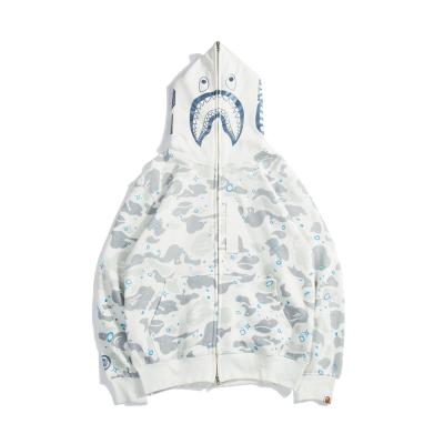 China BAPE Star Luminous Hoodie Men's Anti-Pilling Cardigan Casual Zipper Hooded Coat Plus Velvet for sale