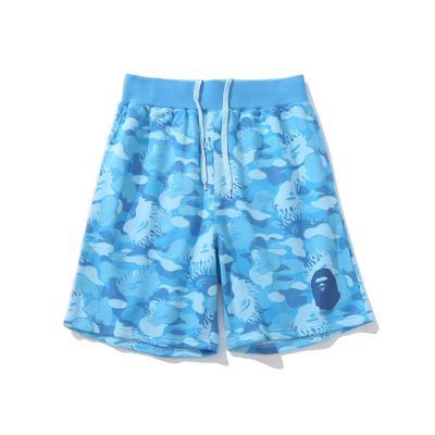 China Anti-wrinkle MONKEY shorts men and women imitate men's sweatpants loose casual shark flame camouflage nickel main pants for sale