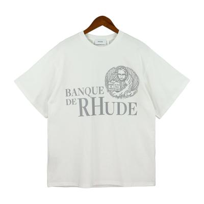 China Anti-Wrinkle Rhude Mens Logo Printed Short Sleeve T-Shirt for sale