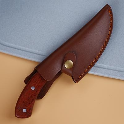 China Viable Ready To Ship High Quality Stainless Steel Red Wood Handle 5CR15MOV Sharp Kitchen Cleaver Chef Knife for sale