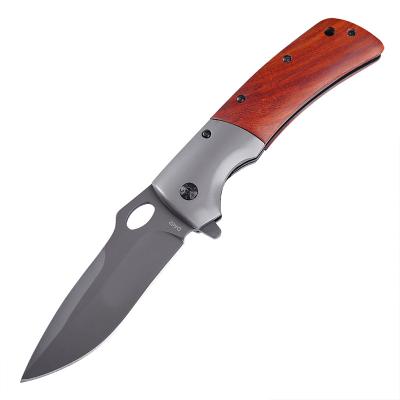 China High Quality Camping Knife Quick Carry Stainless Steel OKAPI Knife With Wooden Handle Hunting Knife Folding Out for sale