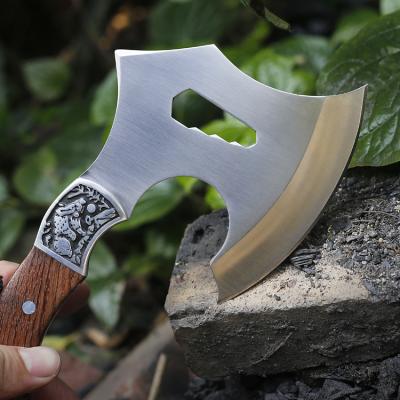 China High Quality Fast Stainless Steel Camping 5Cr15MoV Carry Defensive Outdoor Tactical Ax With Wood Handle for sale