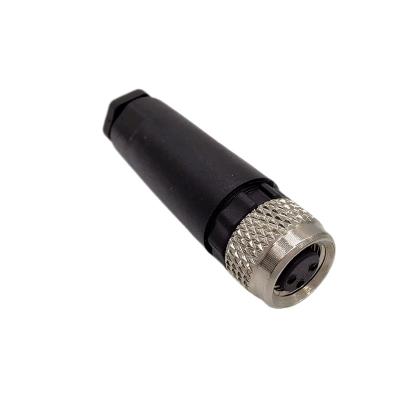 China Alloy Zinc M8 3pin 4pin Field Installation Female Connector With Screw Pins For Screwing Wires On Site IP68 Sensor Connector for sale