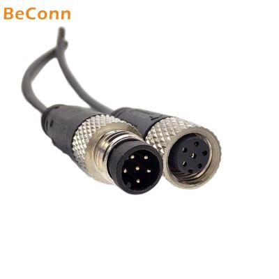 China Overmolded Alloy Zinc M8 6Pin 2A Male Female Cable Connector For Medical Device for sale