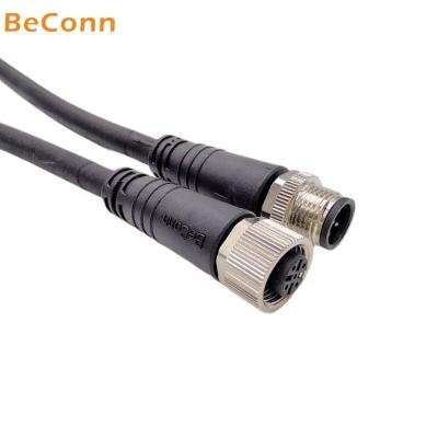 China M12 Automotive A-code 5pin IP68 Threaded Male Cable Connector With M12 Cable Male Pin Straight Connector for sale