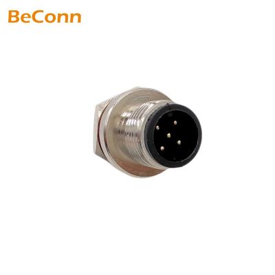 China Power M12 5Pin Male A-code Pins Panel Mount Waterproof Connector For Electrical Device for sale