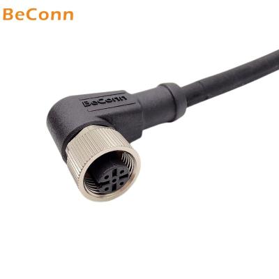 China M12 5Pin Automotive Un-code Female Cable Connector IP68 M12 Right Angle Ovemolded Sensor Connector With Cable for sale