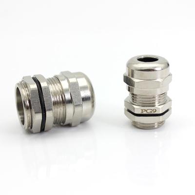 China Waterproof nickel plated brass cable glands PG13.5 PG9 brass metal cable gland PG7 M20*1.5 sealant M16 common M12 for sale