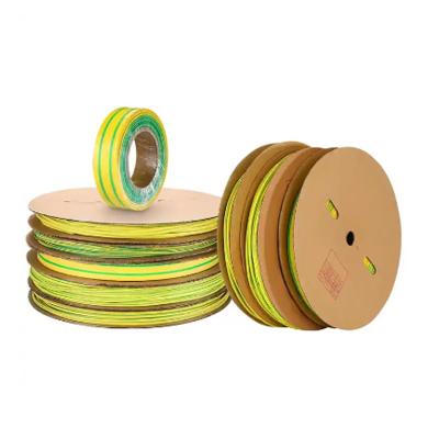 China Yellow&Green PE Heat Shrink Tube Thin Wall Heat Shrinkable Sleeve For Wire Insulation Shrink Tubing for sale