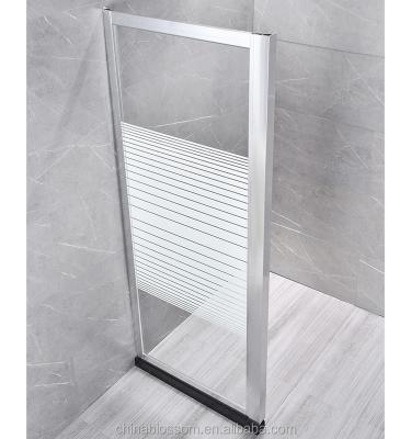 China With Frame Tempered Glass Wall Screen Stripe Shower Side Panel For Shower Enclosure for sale