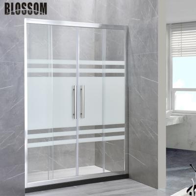 China With frame wholesale price single bathroom sliding door tempered glass straight shower room for sale