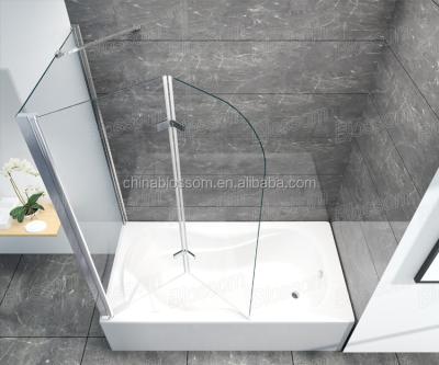 China Hot Sale Modern Frameless Dusche Flower Over The Bathtub Shower Glass Folding Door for sale