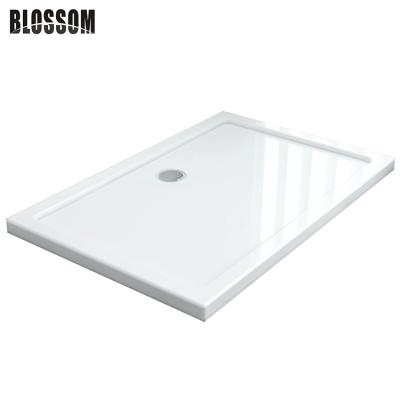 China Large Size Thin Composite Plastic Deep Motel Fiberglass Hotel Wet Room Tray 5cm Thin Acrylic Black Shower Tray for sale