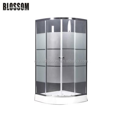 China With Frame Freestanding Aluminum Profile Curved Sliding Door Shower Enclosure With Pattern for sale