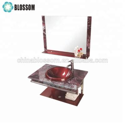 China Shampoo Sinks Glass Wall Mounted Cabinet Wash Hand Basin In Bathroom for sale