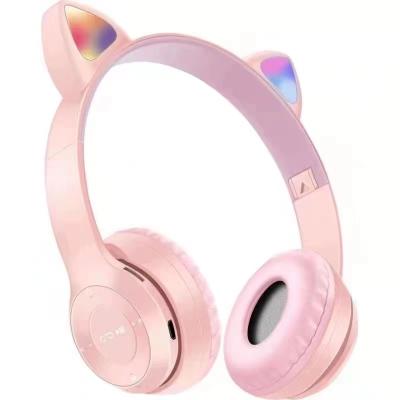 China Headband BT V5.0 Cute Cat Ear Led Earphone for kids and girls audifono wireless bluetooth headset for sale