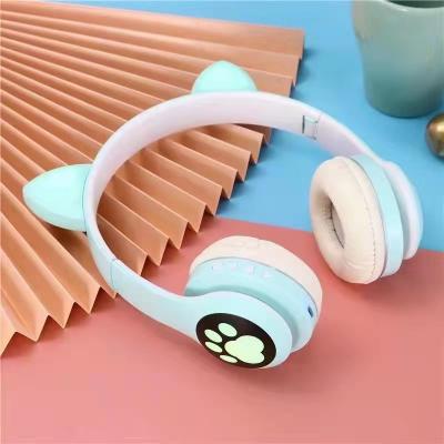 China New VZV-23M Led Audifonos Bluetooth Stereo Wireless Cat Ear Headphones Children Headset Ear Hook for sale