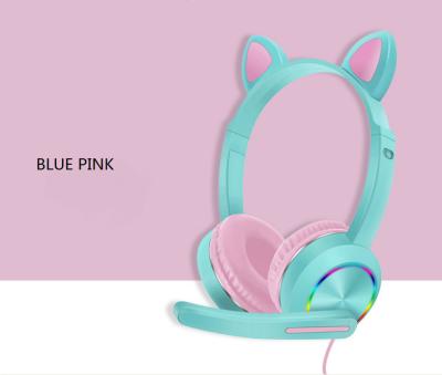 China Earphone Gaming Headset With Microphones LED Cat Ear Wireless Cute Audifonos Bluetooth Headphones Foldable for sale