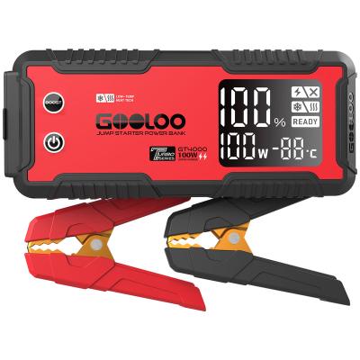 China GOOLOO GT4000 Portable Jump Starter 12/24v Lithium QC 3.0 Power Bank PD100W Output Auto Mini Jump Starter 22.9*9.9*5.3cm for sale