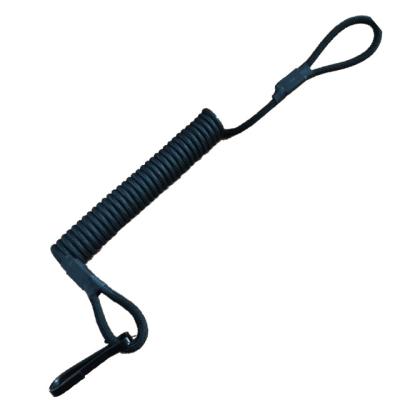 China Outdoor Military Gun Rope Polyester Spring Tactical Retractable Lanyard Accessories with Army Lanyard Rope for sale